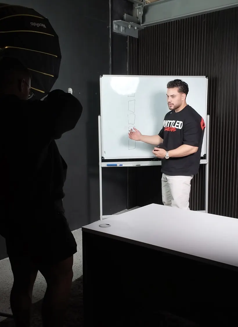 Untitled Creative filming a founder-led ad creative session in the Sydney studio